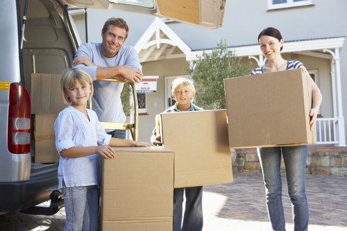 Selection of sturdy boxes, tape, and wrapping materials for local packing